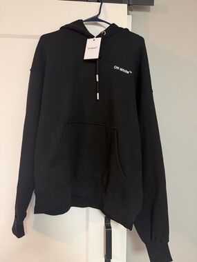Off-White Black Crewneck Sweatshirt with White Logo